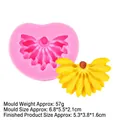Pink heart-shaped silicone mold for DIY banana-patterned chocolate mousse cake crafts - No.3 Fan Shaped Banana Style (B337) / Pink