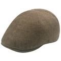Béret marron respirant pour homme en lin avec texture tissée rétro et taille réglable - Ajustable (57-61cm) / café