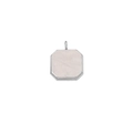 Silver octagonal stainless steel pendant with light pink marble texture insert - 10mm / Steel-White