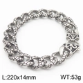 Pulsera de hombre en acero inoxidable plateado con textura de serpiente y cierre de lujo - Estilo de Textura de Escamas Entrelazadas(KB15120-D) / 220mm*14mm