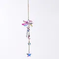 Handmade dragonfly crystal suncatcher with AB coating and star pendant for garden decor - Dragonfly / Gold
