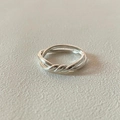 Anello nodo minimalista in argento sterling 925 con design incrociato multistrato - US 11 / Argento