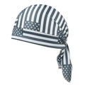 Elastic bandana cap with grey and white stars and stripes American flag pattern - Stars and Stripes Grey