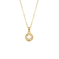 Collar de acero inoxidable chapado en oro de 18K con colgante de cara sonriente - Collar Colgante Cara Sonriente Circonia Hueco