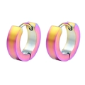 Orecchini a cerchio in acciaio inossidabile arcobaleno per uomo e donna - Multicolore (4*9)