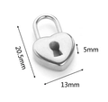 Zilveren roestvrijstalen hartslot hanger met afmetingen van 20,5 mm en 13 mm - Hartslot-3 / Staalkleur