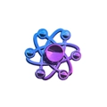Rainbow metal fidget spinner with 6-arm atomic structure and vibrant gradient finish - New Gradient Dazzling Globe