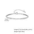 Elegantes silbernes Tennisarmband mit 0,3 cm Zirkonia und praktischem Karabiner - Armband / 3mm / Stahlfarben