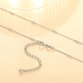 Detail of silver box chain necklace with textured beads, lobster clasp and extension link - XL1194 Bamboo Box Chain