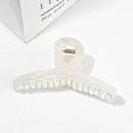 Molletta per capelli grande bianco perlato traslucido con design aerodinamico - Bianco Perla Traslucido
