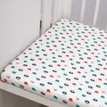 Baby fitted bed sheet with colorful cartoon animal print for toddler mattress cover - Cat / 100*56cm