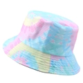 Cappello pescatore reversibile tie-dye in twill di cotone colorato rosa e blu - 58cm / Tie-dye Fresco a Quattro Colori (Colore 17)