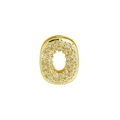 18k gold plated bubble letter 0 pendant charm with sparkling zircon stones - Letter O / Gold