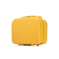 Bright yellow 14-inch hard shell cosmetic suitcase with top handle and dual zippers - 14" / Chrysanthemum Yellow