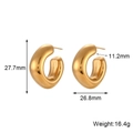 Boucles d'oreilles créoles creuses plaquées or 18 carats avec dimensions et poids - Boucles d'Oreilles Creuses Carrées Biseautées / Or