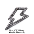 Lightning bolt connector in gun black finish micro-paved with clear cubic zirconia - Style 51: Copper Micro-set Zircon Connecting Clasp