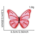 Detailed view of pink butterfly embroidery patch with dimensions 5.2x6.5cm and 1.8g weight - Fairy Patch 11# (Butterfly Pink)