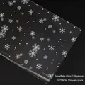 Christmas snowflake clear cellophane gift wrap, size 58x58cm, 20 sheets per pack - Snowflake Cellophane White (20 Sheets) / 58x58cm