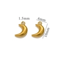 Mini crescent moon charm in golden stainless steel measuring 6mm by 10mm for DIY jewelry - Moon / Gold