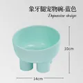 Mint green elevated pet bowl with ivory-leg design and 14cm diameter for cats - Elephant Leg Style / 450ml / Blue