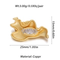 Exquisite golden wave-shaped jewelry pendant with marquise and round crystals in studio light - Marquise Stone Organic Wave (YSN005-1)