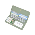 Cartera larga verde hierba con protección RFID, ranuras para tarjetas y foto ventana - Verde