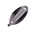 Classic black banana hair clip with secure interlocking plastic teeth for styling - 14cm Black