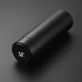 Matte black smart 500ml stainless steel thermos with LED temperature display lid - Replaceable Battery Smart Series / Black