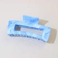 Elegant blue marble square hollow hair claw clip for women's half-up hairstyles - #4 Abs Dark Blue - 10.5cm Rectangular / Bulk (No Packaging)