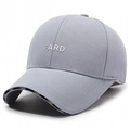Grey breathable mesh baseball cap with 3D FARD embroidery and black decorative tape - Light Blue