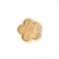 Flower shaped wooden bamboo tray base for succulent pots with natural wood grain - Small Flower 11.5cm