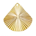 Pendente a ventaglio in acciaio inossidabile dorato con texture radiale e foro di aggancio - Oro
