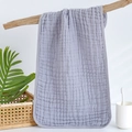 Soft 6-layer muslin cotton baby burp cloth in light purple with bubble gauze texture - 3# Light Gray (25*50)