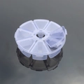 Transparent circular plastic compartment box with multiple grids for jewelry and beads - 8 Adjustable Round Compartments (10*2.5cm)