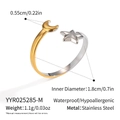 Makroaufnahme der verstellbaren zweifarbigen Stern und Mond Ring aus Edelstahl - Stern-Mond-Mischfarben-Offen-Stil (YYR025285-M)