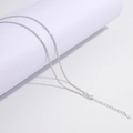 Elegante S925 Sterlingsilber 2mm Doppelperlenkette mit verstellbarem Federringverschluss - Silber