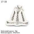 White silicone giraffe animal mold for DIY fondant and clay crafts, 9x8.5x2cm size - Giraffe (17-33) / Gray