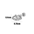 Silver heart and star cartilage stud earring with cubic zirconia and ball back - Hollow Ring Heart Star (1#) / Silver