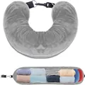 Almohada de viaje gris rellenable de felpa suave para guardar ropa en el interior - 96*18cm / Gris
