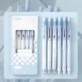 Set di 6 penne gel viola con punta ST da 0,5 mm e confezione regalo a quadretti - Set da 6 pezzi / Viola