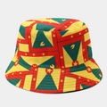 Dettaglio del motivo bandiera di Grenada su un cappello alla pescatora in tela di cotone - M (56-58cm) / Stampa All-Over Grenada (Colore #14)