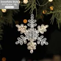 Clear acrylic snowflake ornament with gold glitter details on Christmas tree, 10.5cm size - Snowflake Type F