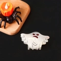 Irillerende witte spook haarspeld met rood gezicht voor unieke Halloween kapsels - Parelmoer Witte Geest-Rode Boze Expressie