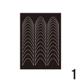 Japanese style white arched line patterns nail art stickers on black background - Style One