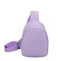 Cute lavender purple PU leather crossbody chest bag for toddler girls with zipper and strap - Purple