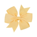Handmade light yellow grosgrain ribbon bow hair clip for children and girls - Milk Yellow