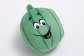 Watermelon plush dog squeaky toy with a happy cartoon face and soft green texture - Green Watermelon