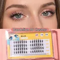 LMLTOP black synthetic fiber fairy lower eyelashes in single clusters for natural eye makeup - SY909 Dandelion (Upper & Lower)