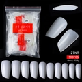 Melkwitte coffin nageltips set 500 stuks voor Franse manicure verlenging - 27# Stijl / 500 Stuks / Natuurlijke Kleur
