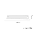 Polished silver stainless steel rectangular bar pendant for jewelry making 35mm x 7mm - 7*35MM Double Hole / Steel